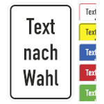 Aluminiumschild, mit Text nach Wahl Grundfarbe weiß, Schrift schwarz, Ecken rund,