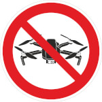 Verbotsschild Drohnen verboten