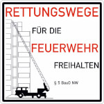 Hinweisschild für Feuerwehrzufahrten Rettungswege für die Feuerwehr freihalten