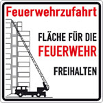 Verkehrsschild nach StVO - Nr. 2049 Feuerwehrzufahrt Fläche für die Feuerwehr freihalten