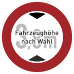 Verkehrsschild nach StVO - Nr. 265 Verbot für Fahrzeuge über bestimmter Höhe