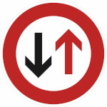 Verkehrsschild Dem Gegenverkehr Vorrang gewähren VZ: 208