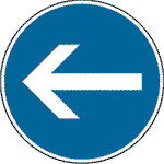 Verkehrsschild nach StVO - Nr. 222-10 u. Nr. 222-20 Vorgeschriebene Vorbeifahrt