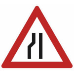 Verkehrsschild Einseitig links verengte Fahrbahn VZ: 121-20