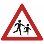 Verkehrsschild nach StVO - Nr. 136-20 Kinder (Aufstellung links)
