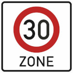 Verkehrsschild nach StVO - Nr. 274.1-50 Beginn der Zone mit zulässiger Höchstgeschwindigkeit