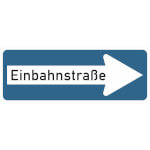Verkehrsschild nach StVO - Nr. 220-20 Einbahnstraße rechtsweisend