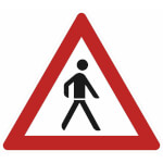 Verkehrsschild nach StVO - Nr. 133-20 Fußgänger (Aufstellung links)