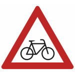 Verkehrsschild nach StVO - Nr. 138-20 Radfahrer (Aufstellung links)