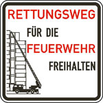 Verkehrsschild nach StVO - Nr. 2048 Rettungsweg für die Feuerwehr freihalten