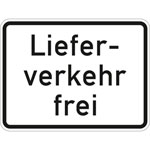 Verkehrsschild Zusatzzeichen Lieferverkehr frei