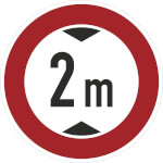 Verkehrsschild Verbot für Fahrzeuge über 2,0 m Höhe VZ: 265-2,0