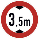 Verkehrsschild Verbot für Fahrzeuge über 3,5 m Höhe VZ: 265-3,5