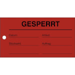 Qualitätskennzeichnung Etiketten Text: Gesperrt
