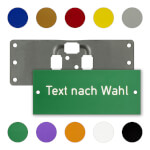 Kennflex Metall Schilderträger Set mit individuell gefertigtem Thermograv-Schild mit Bohrungen zum Aufnieten