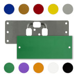 Kennflex Metall Schilderträger Set mit blanko Thermograv-Schild mit Bohrungen zum Aufnieten