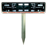 Safety Marking Einschlagpfosten mit Erdspieß zur Kennzeichnung von Parkplätzen mit Kunststoff Nummernschildhalterung