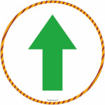 Hinweisschild, Bodenmarkierung-Bitte Abstand halten!,
