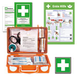 Erste-Hilfe-Set Verbandkoffer DIN 13157 Komplettset inkl. Erste-Hilfe-Koffer, Hinweisschild, Sicherheitsaushang und Meldeblock