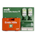 Erste Hilfe Station Komplettset klein mit Verbandkasten, Pflasterspender und Augenspüllösung