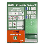 Erste Hilfe Station Komplettset groß mit Erste Hilfe aushang, Verbandkasten, Pflasterspender und Augenspüllösung