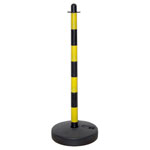 Mobiler Kunststoff-Kettenständer Secur 2 befüllbar Pfosten: gelb/schwarz