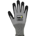 Asatex 3725 Schnittschutzhandschuh grau Strickhandschuh mit Nitril-Mikroschaumbeschichtung