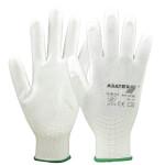 Asatex 3700 Arbeitshandschuh weiß mit PU-Beschichtung auf Fingerkuppen und Innhand