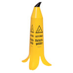 Warnaufsteller in Bananenoptik 4-seitig bedruckt: ACHTUNG! Rutschgefahr