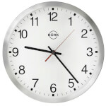 Wanduhr Satin Aluminium, Aluminumgehäuse gebürstet,