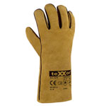 Texxor 1210 Schweißerhandschuhe Krakatau beige robuste Hitzeschutzhandschuhe aus Rindspaltleder