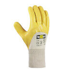 Texxor 2354 Arbeitshandschuh beige gelb mit Nitril 3/4 beschichtet und Strickbund