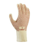 Texxor 1955 Arbeitshandschuh beige rot Baumwollhandschuh mit beidseitiger Benoppung
