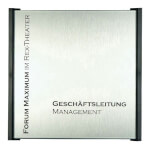 BOX Türschilder Aluminiumrückplatte in Edelstahloptik, ABS-Kunststoffrahmen,