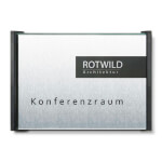 BOX Türschilder Aluminiumrückplatte in Edelstahloptik, ABS-Kunststoffrahmen,