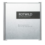 BOX Türschilder, grau Aluminiumrückplatte in Edelstahloptik, ABS-Kunststoffrahmen,