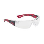 Bollé Schutzbrille Rush+, Platinum Bi-Material Rahmen PC und TPR rot/schwarz