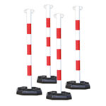 Kettenständer-Set Kunststoffpfosten, Farbe: rot/weiß