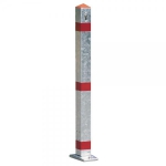 Absperrpfosten Funktionssperrpfosten Befestigung: Pfosten kippbar auf Bodenplatte, Profilzylinder,