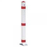 Absperrpfosten Funktionssperrpfosten Befestigung: Pfosten kippbar auf Bodenplatte, Profilzylinder,