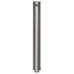 Edelstahlpoller Easy Twist, mit Flachkopf Bodenhülse mit Dreh-Klemmverschluss und Dreikantschloss