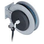 CEMO Schlauchaufroller, Automatik Schlauchaufroller offen, Stahlblech lackiert Eingang mit Tülle 19 mm,