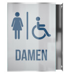 GlasFix Fahnenschild bestehend aus 2 Echtglas-Schildern und einem Edelstahlbügel