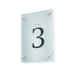 CRISTALLO Infotafel A4 rahmenlos aus 2 x 4 mm Sicherheitsglas mit hochwertigen Edelstahlhaltern