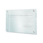 CRISTALLO Infotafel A3 rahmenlos aus 2 x 4 mm Sicherheitsglas mit hochwertigen Edelstahlhaltern