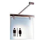 CRISTALLO Fahnenschilder Edelstahlhalterung mit Schild 18,0 x 18,0 cm,