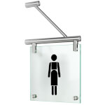 CRISTALLO Fahnenschilder Edelstahlhalterung mit Schild 18,0 x 18,0 cm,