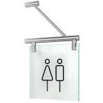 CRISTALLO Fahnenschild aus 1 x 6 mm Sicherheitsglas mit Standardsymbolen