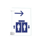 CRISTALLO Fahnenschild aus 1 x 4 mm Sicherheitsglas mit Edelstahl-Schildklemmen