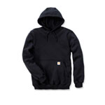 Carhartt Hooded Sweatshirt Kapuzenpullover schwarz mit Kapuze, Vordertasche, elastische Bündchen